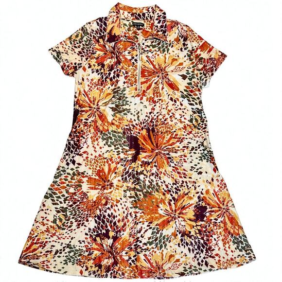 Ava & Grace Short Sleeve Floral Dress Medium Fit & Flare Sequined Metallic Party - Picture 9 of 10